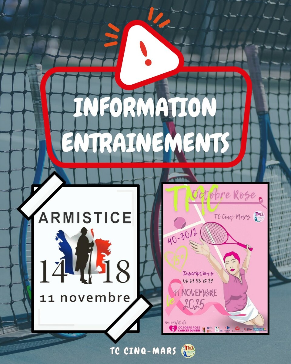 INFORMATION ENTRAINEMENTS 🎾 