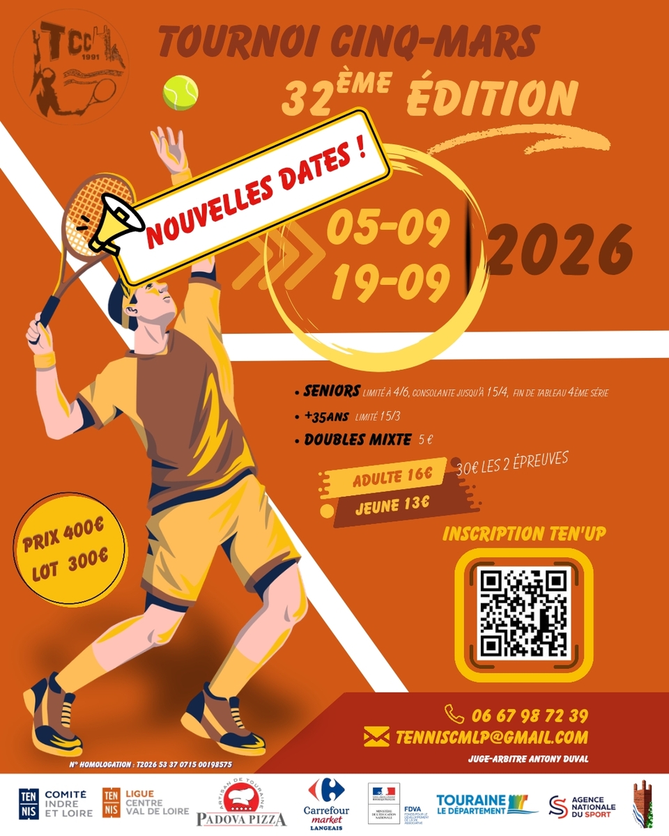 TOURNOI TENNIS CINQ MARS 🎾