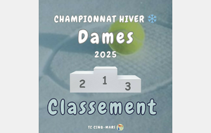 🎾 CHAMPIONNAT HIVER 2025 ❄️