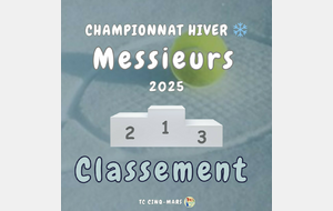 🎾 CHAMPIONNAT HIVER 2025 ❄️