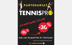 Partenariat TENNISPRO 🤝