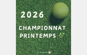 🎾 Championnat Printemps 2026 🌿