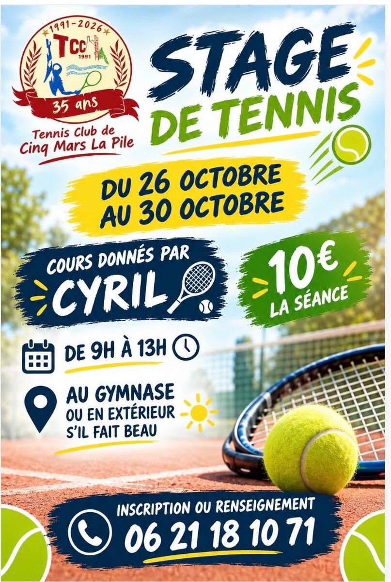🎾 STAGE TENNIS Automne 2026 🍁