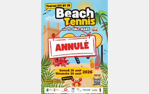 ❌ANNULÉ TOURNOI BEACH TENNIS ⛱️