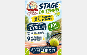 🎾 STAGE TENNIS Automne 2026 🍁
