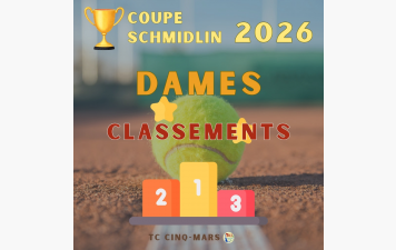 🎾 Coupe SCHMIDLIN 2026 🏆