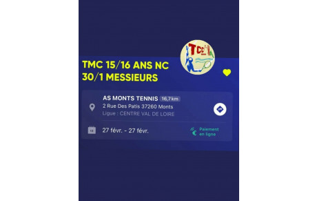 TMC 15/16 ans NC-30/1 🎾