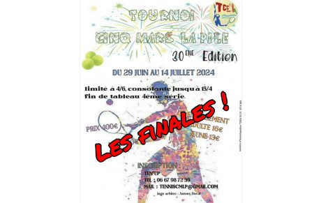 🎾 TOURNOI TENNIS CINQ MARS 🎾