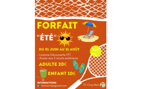 FORFAIT &quot;ÉTÉ&quot; ⛱️