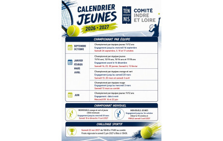 Calendrier 2026/2027 des compétitions Jeunes 🗓️